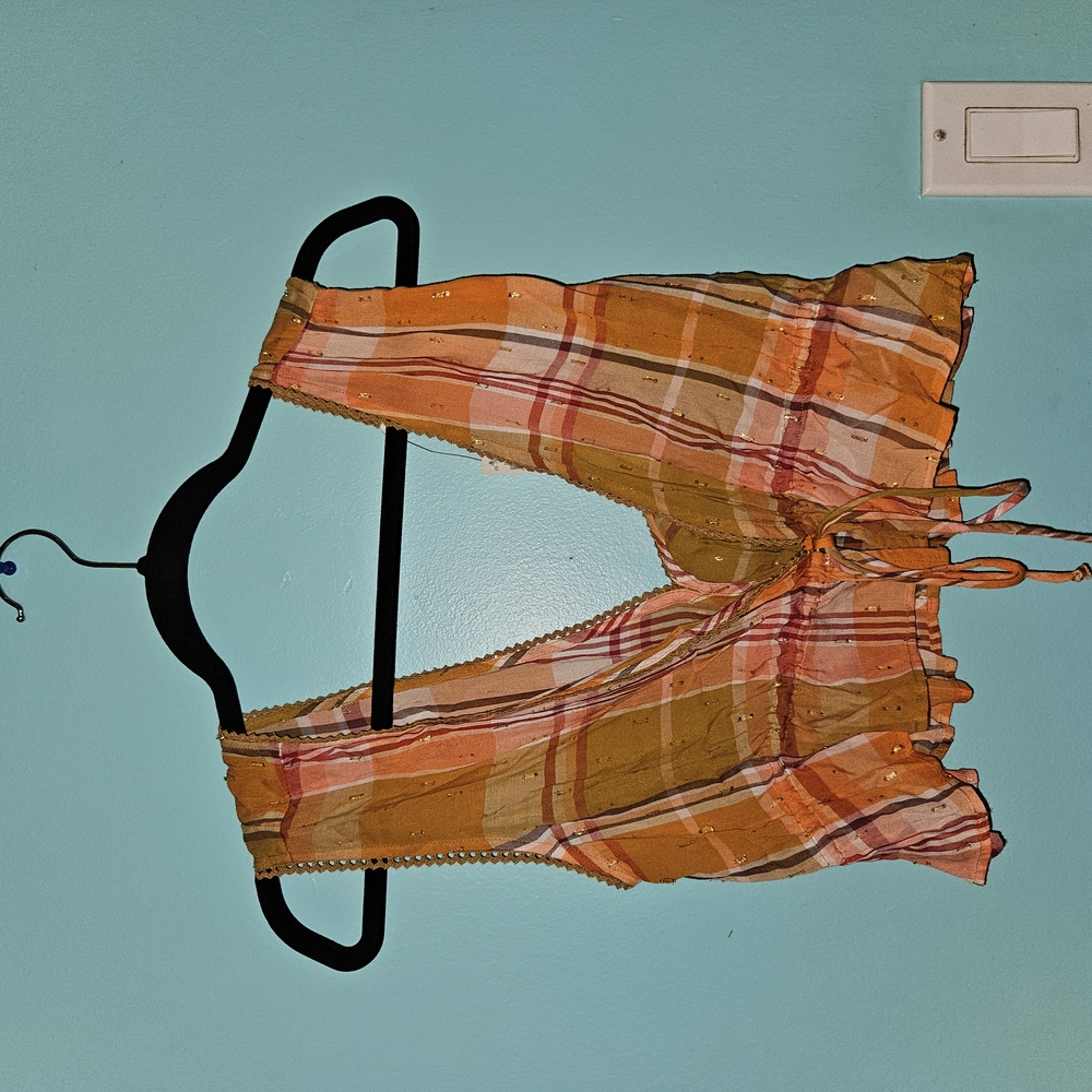 Striped Halter Top in Orange and Pink
